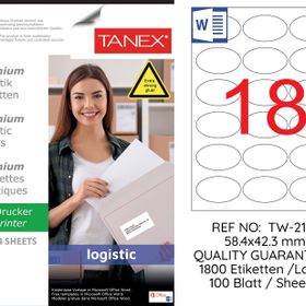 Tanex TW-2118 54.4x42.3 mm Sevkiyat ve Lojistik Etiketi