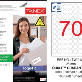 Tanex TW-2125 25 mm Sevkiyat ve Lojistik Etiketi