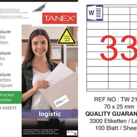 Tanex TW-2133 70x25 mm Sevkiyat ve Lojistik Etiketi