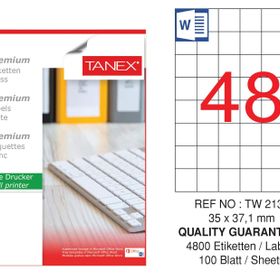 Tanex TW-2137 35x37.125 mm 100'lü Sökülebilir Etiket