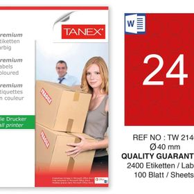Tanex TW-2140 40 mm 100'lü Kırmızı Pastel Laser Etiket
