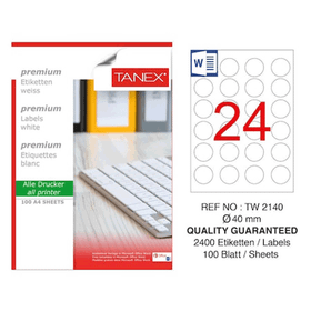 Tanex TW-2140 40 mm Laser Etiket