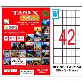 Tanex TW-2154 35x42.64 mm Laser Etiket