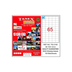 Tanex TW-2165 38.1 x 21.2 Lazer Etiket