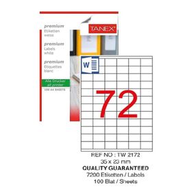Tanex TW-2172 35x23 mm 100 Adet Laser Etiket