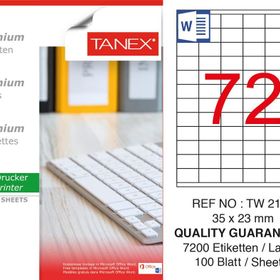 Tanex TW-2172 35x23 mm 100'lü Sökülebilir Etiket