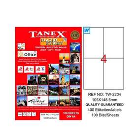 Tanex TW-2204 105x148.5 mm 100 Adet Laser Etiket