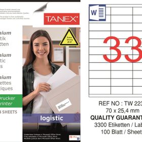 Tanex TW-2233 70x25.4 mm Sevkiyat ve Lojistik Etiketi