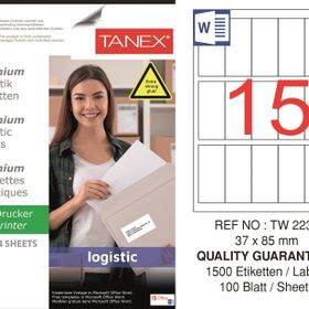Tanex TW-2238 37x85 mm Sevkiyat ve Lojistik Etiketi