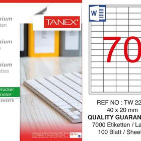 Tanex TW-2270 40x20 mm 100'lü Sökülebilir Etiket