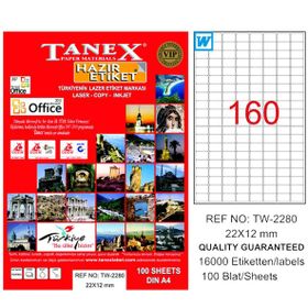 Tanex TW-2280 22x12 mm 100 Adet Laser Etiket