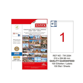 Tanex TW-2294 210x294.86 mm Lazer Etiket