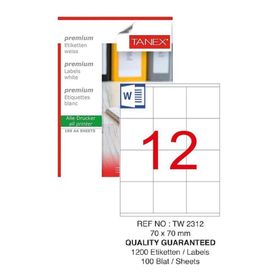 Tanex TW-2312 70x70 mm 100'lü Lazer Etiket