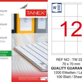 Tanex TW-2312 70x70 mm 100'lü Sökülebilir Etiket