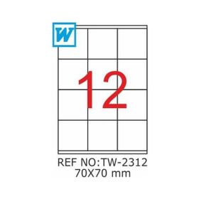 Tanex TW-2312 Laser Etiket 70x70 mm 1200 Adet Etiket
