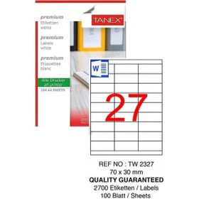 Tanex TW-2327 70x30 mm 100 Adet Laser Etiket