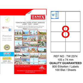 Tanex TW-2374 Lazer Etiket