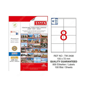 Tanex TW-2408 Lazer Etiket