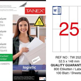 Tanex TW-2525 52.5x148.5 mm Sevkiyat ve Lojistik Etiket