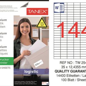 Tanex TW-2544 35x12.4355 mm Sevkiyat ve Lojistik Etiket