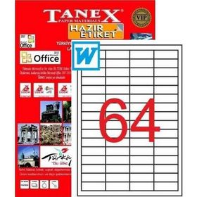 Tanex TW-2564 48.5x16.9 mm 6400 Adet Yazıcı Etiketi