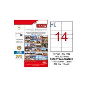 Tanex TW-2712 105x42.69 mm 100 Adet Laser Etiket