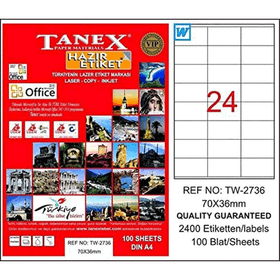 Tanex TW-2736 70x36 mm Laser Etiket