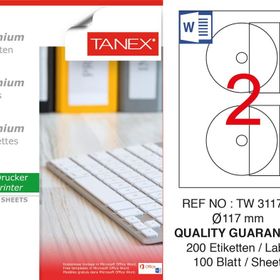 Tanex TW-3117 117 mm 100'lü Sökülebilir Etiket