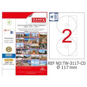 Tanex TW-3117 117 mm 25'li Polyester Etiket