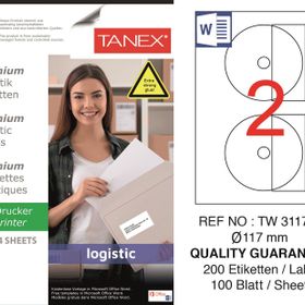 Tanex TW-3117 117 mm Sevkiyat ve Lojistik Etiket