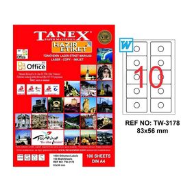 Tanex TW-3178 83-56 mm Lazer Etiket