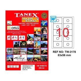 Tanex TW-3178 83-56 mm Lazer Etiket