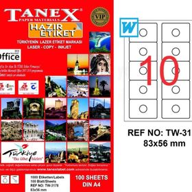 Tanex TW-3178 83x56 mm Lazer Etiket