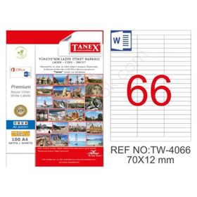 Tanex TW-4066 70x12 mm 25'li Polyester Etiket