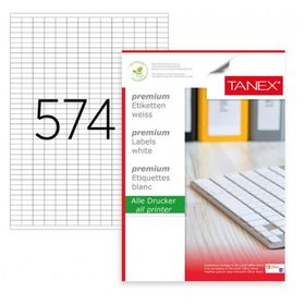 Tanex TW-4574 15x7 mm 100'lü Paket Kuşe Lazer Etiket