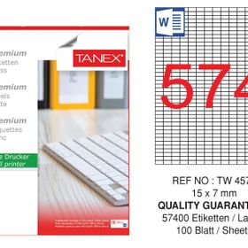 Tanex TW-4574 15x7 mm 100'lü Sökülebilir Etiket