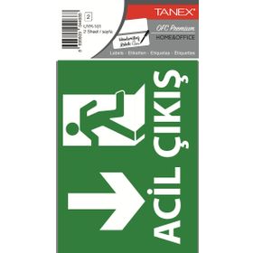 Tanex UYR-101 2'li Acil Çıkış Etiketi