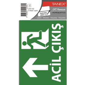 Tanex UYR-102 2'li Acil Çıkış Etiketi