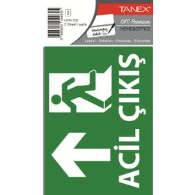 Tanex UYR-102 2'li Acil Çıkış Etiketi