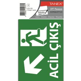 Tanex UYR-103 2'li Acil Çıkış Etiketi
