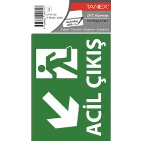 Tanex UYR-104 2'li Acil Çıkış Etiketi