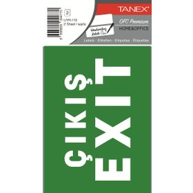 Tanex UYR-110 2'li Acil Çıkış Etiketi