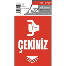 Tanex UYR-111 Çekiniz 2'li Uyarı Etiketi