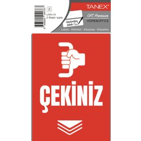 Tanex UYR-111 Çekiniz 2'li Uyarı Etiketi
