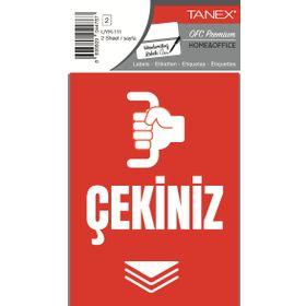 Tanex UYR-111 Çekiniz 2'li Uyarı Etiketi