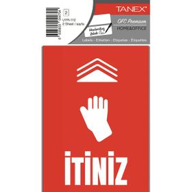 Tanex UYR-112 İtiniz 2'li Uyarı Etiketi