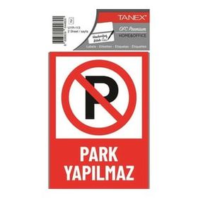 Tanex UYR-113 Park Yapılmaz 2'li Uyarı Etiketi