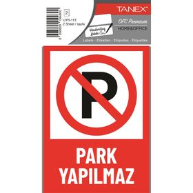 Tanex UYR-113 Park Yapılmaz 2'li Uyarı Etiketi