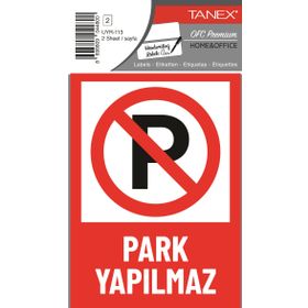 Tanex UYR-113 Park Yapılmaz 2'li Uyarı Etiketi