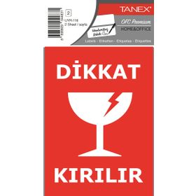 Tanex UYR-116 Dikkat Kırılır 2'li Uyarı Etiketi